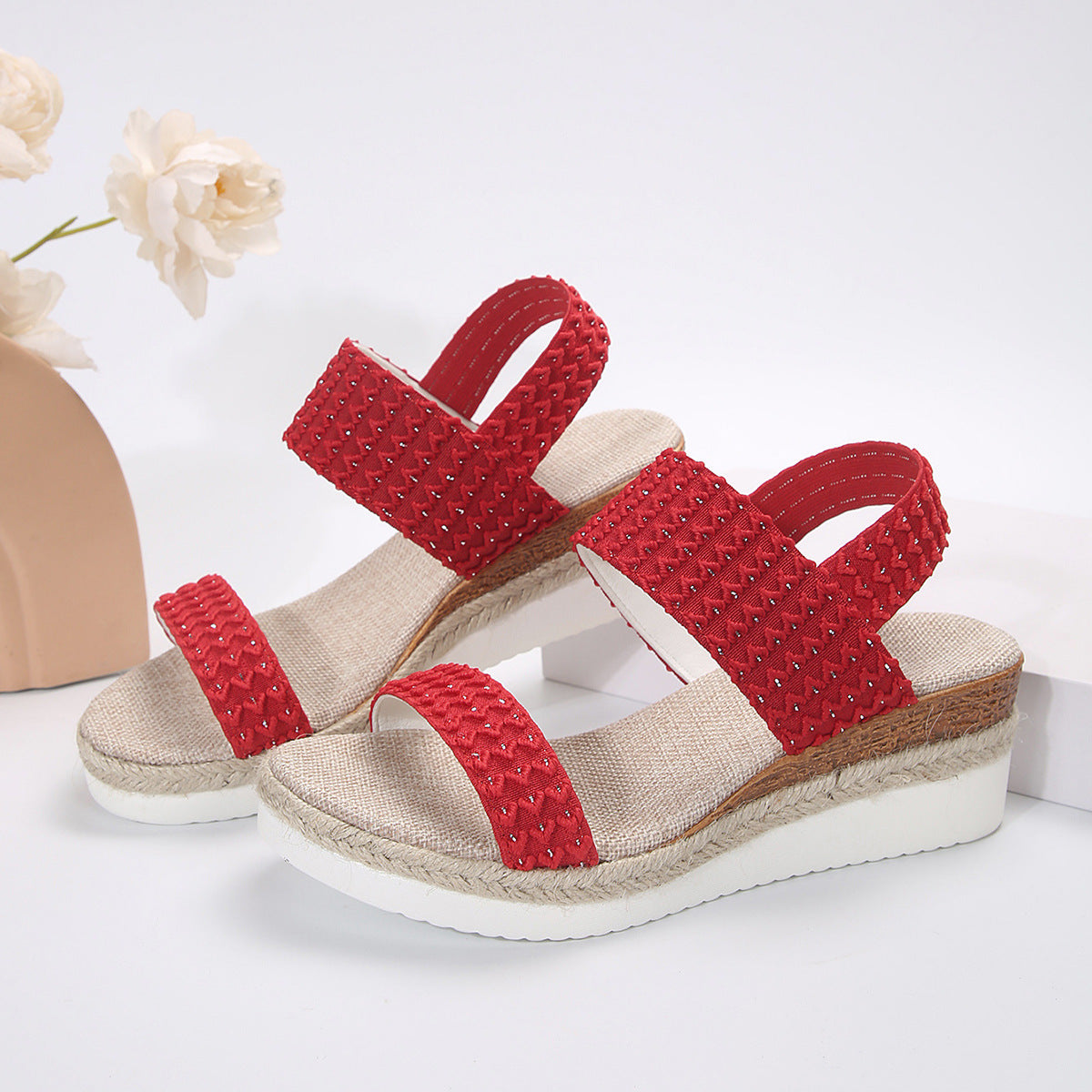 Women’s Wedge Sandals with Ankle Strap in 3 Colors