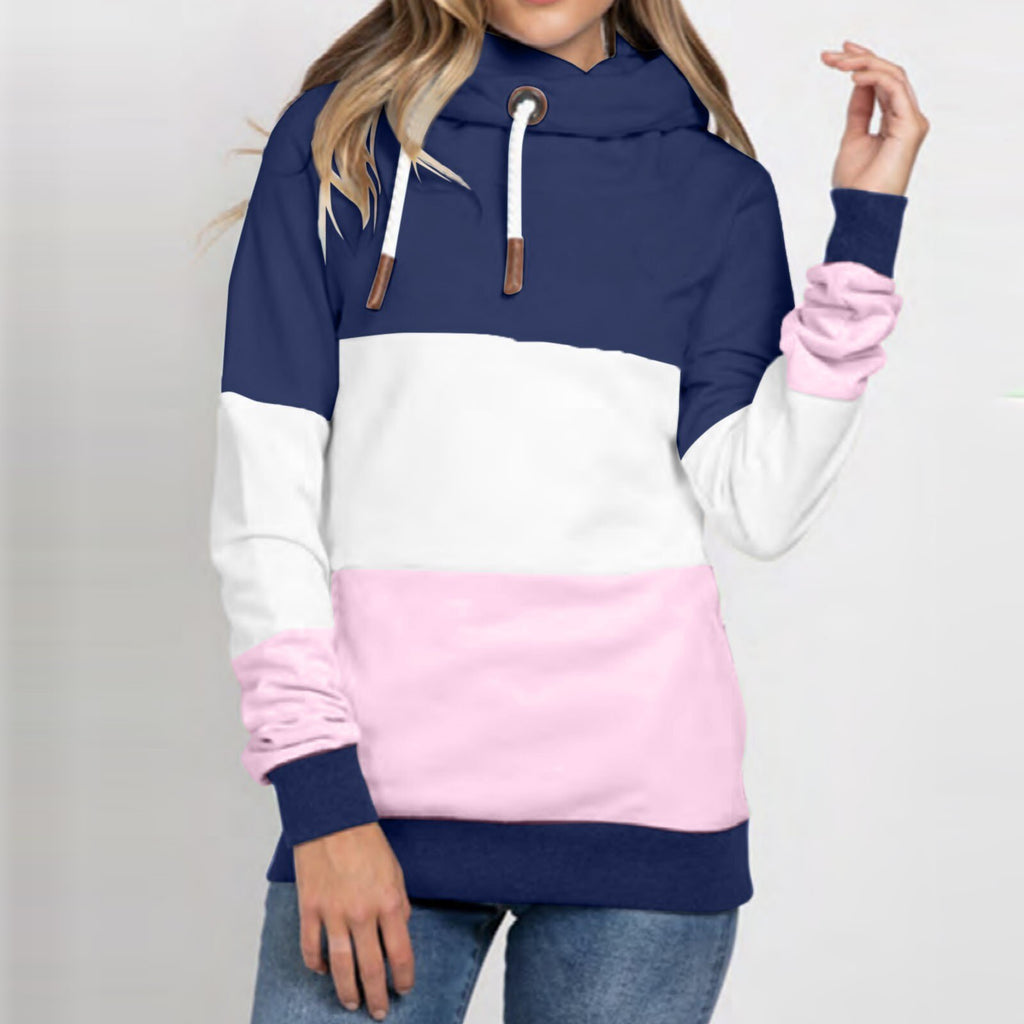 Women’s Hooded Colorblock Sweater in 2 Colors S-3XL - Wazzi's Wear