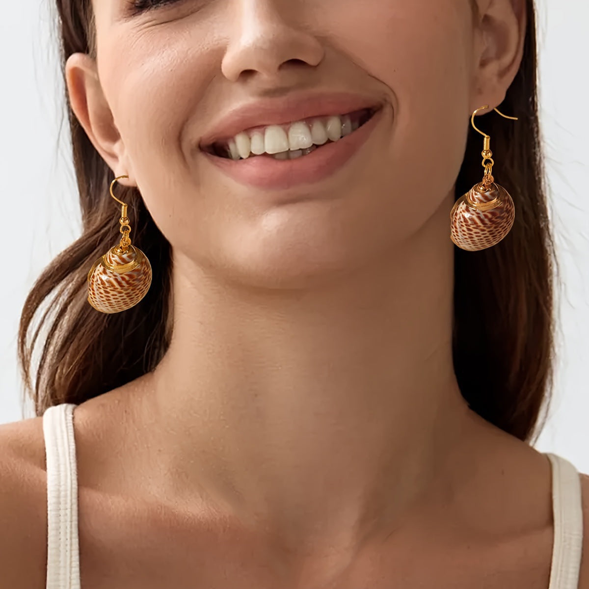 Vacation-style Earrings For Women Natural Seashells Summer Beach Look