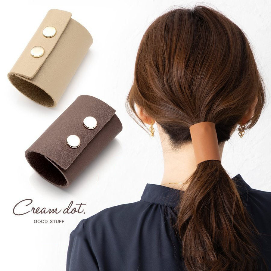 Women’s PU Leather Ponytail Hair Accessory in 4 Colors - Wazzi's Wear