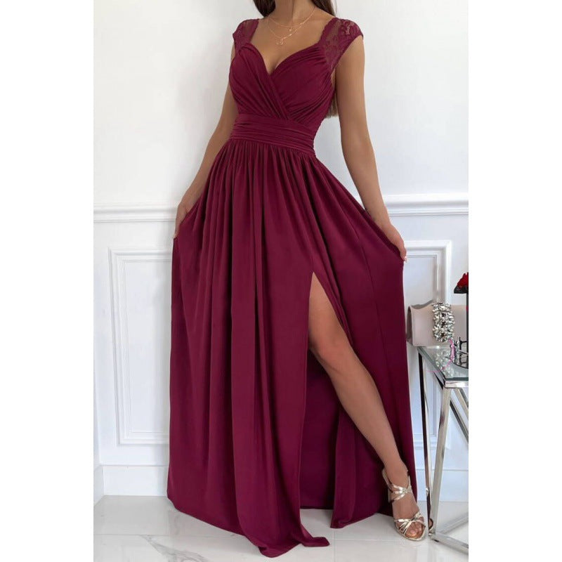 Women's V-Neck Sleeveless Maxi Dress in 6 Colors S-2XL - Wazzi's Wear