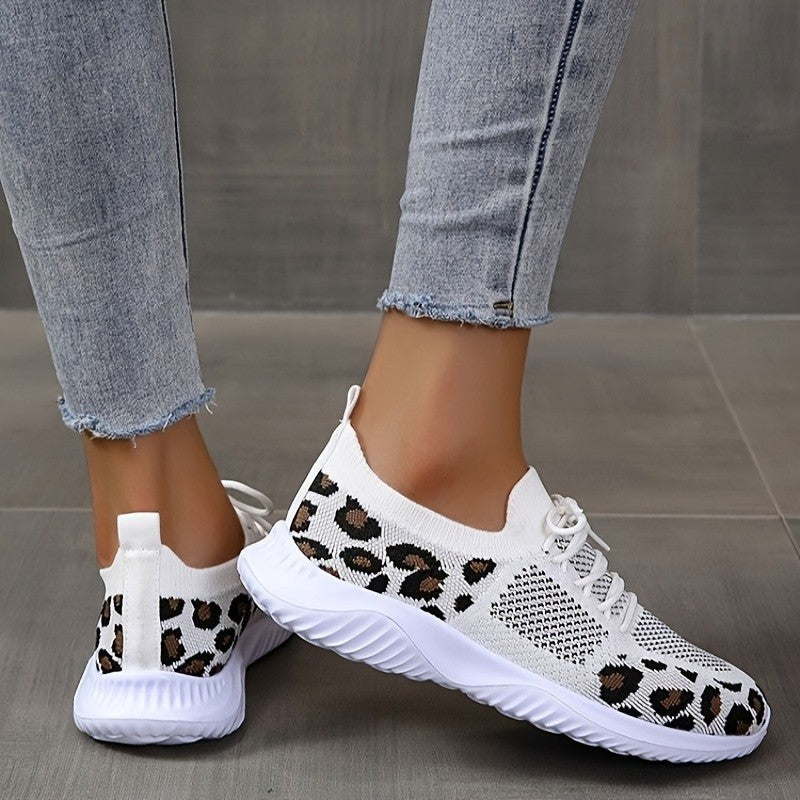 Women’s Leopard Print Lace-up Sneakers in 4 Colors - Wazzi's Wear