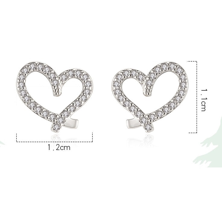 Women’s White Gold Heart Shaped Earrings - Wazzi's Wear