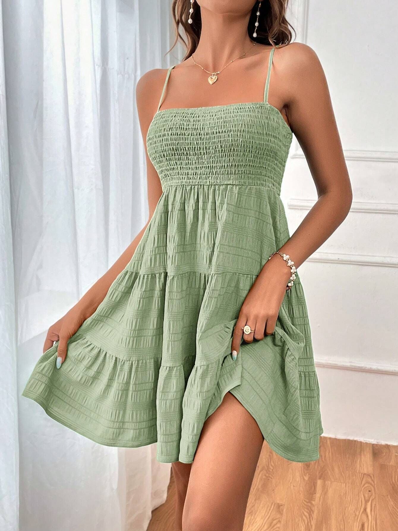 Women’s Sleeveless Ruffled Summer Mini Dress with Spaghetti Straps in 8 Colors S-XXL