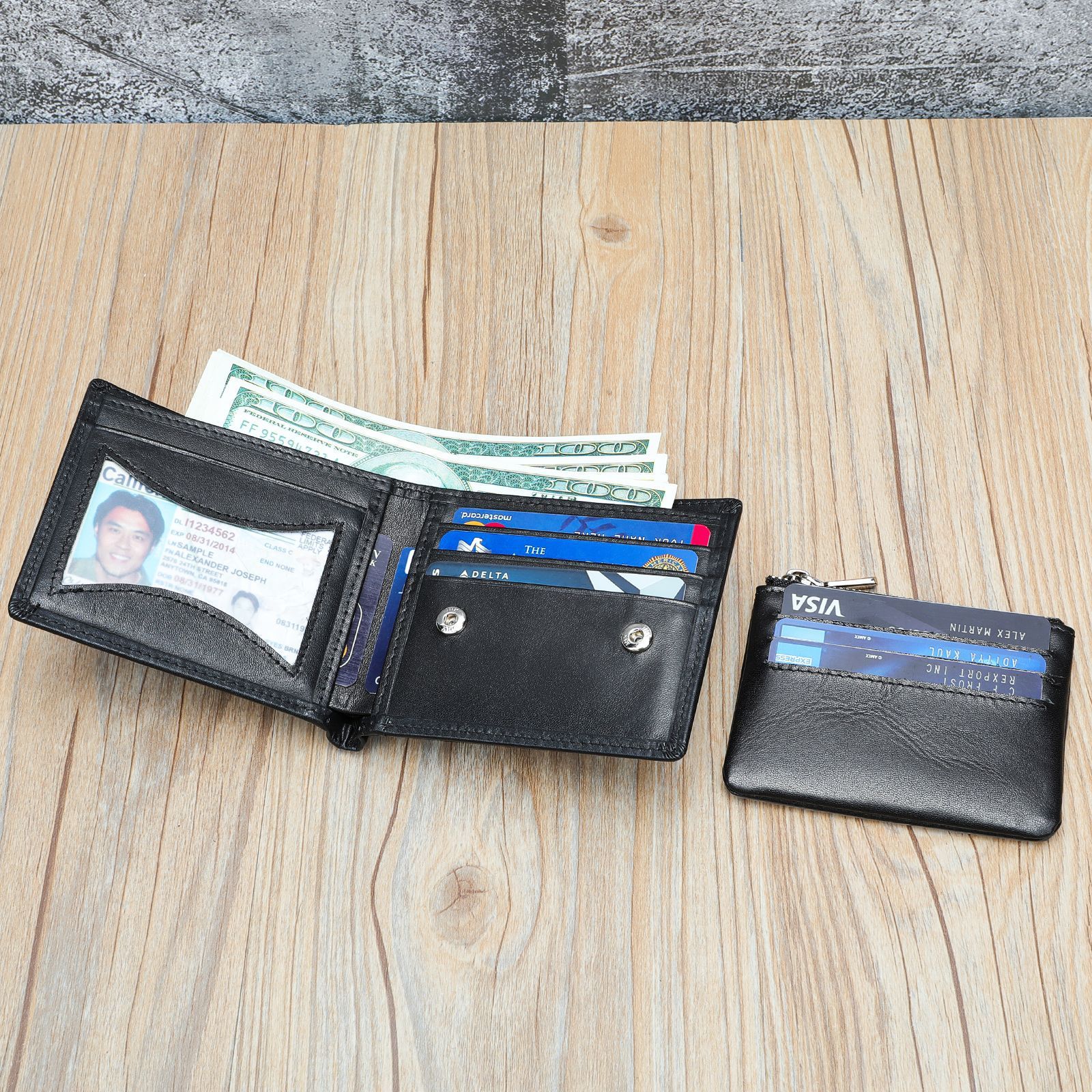 Men's Black Leather Wallet