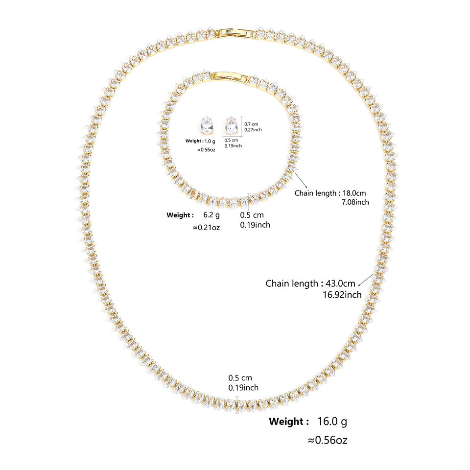 Simple And Elegant Zircon Jewelry Set