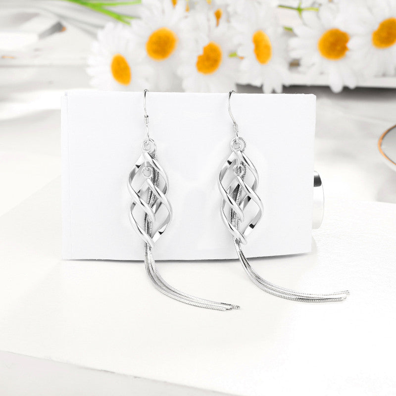 Silver Hypoallergenic Long Tassel Earrings - Wazzi's Wear