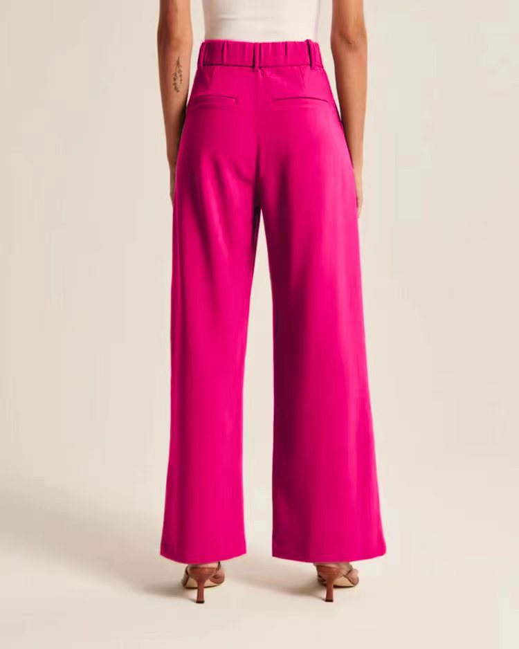 Women’s High Waist Wide Leg Pants With Belt in 8 Colors XS-5XL - Wazzi's Wear