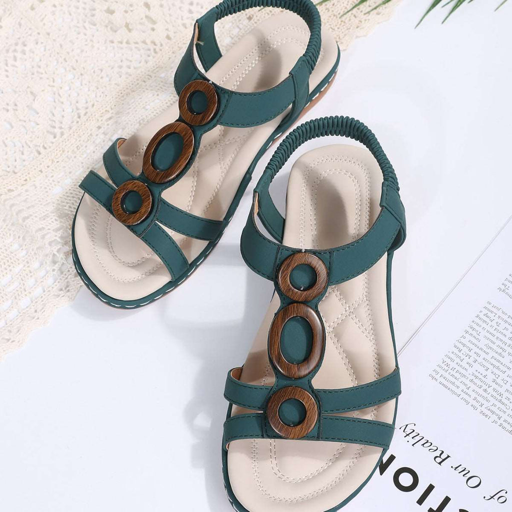 Women’s Bohemian Sandals with Ankle Strap and Round Toe