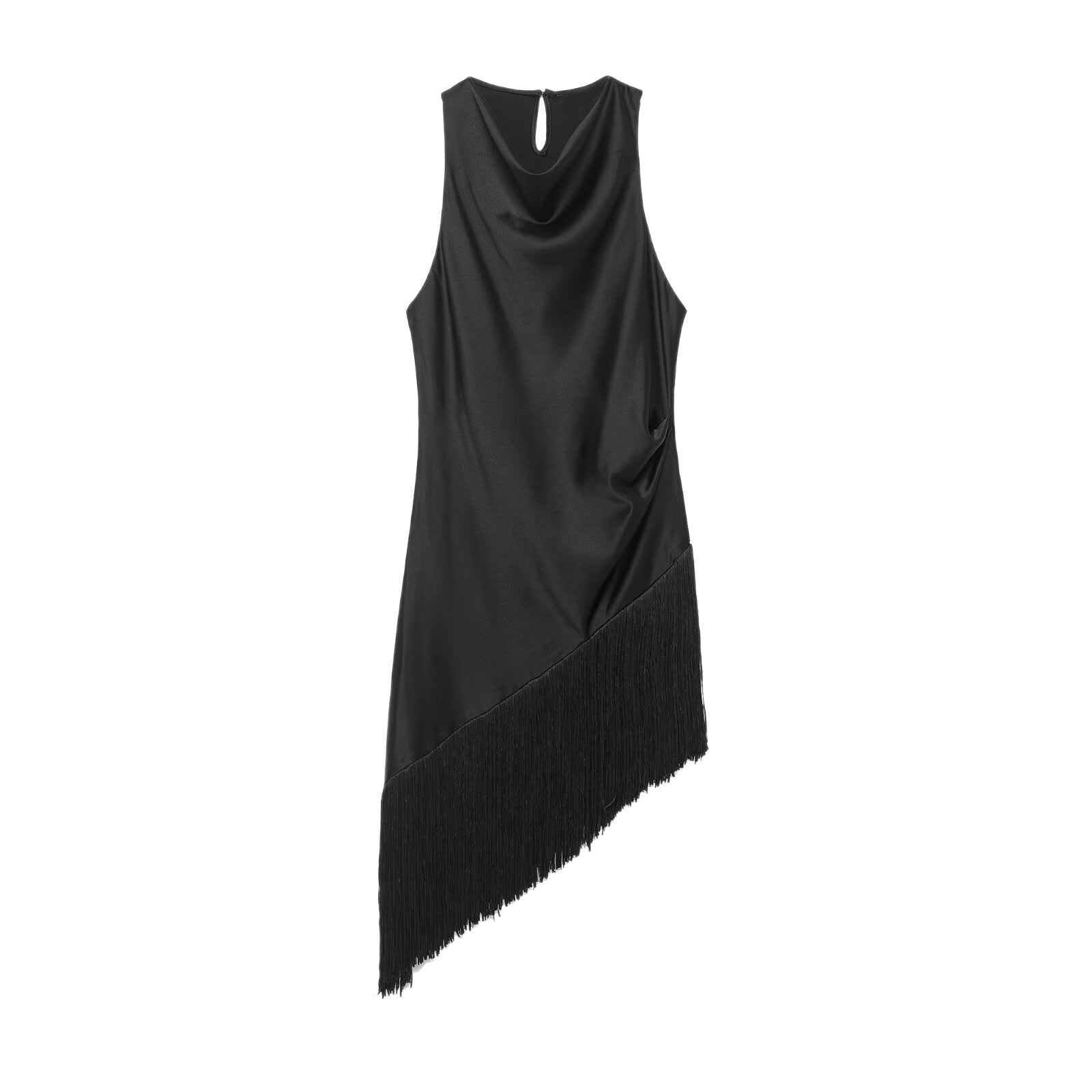 Sleeveless Tassel Dress Womens High-waisted