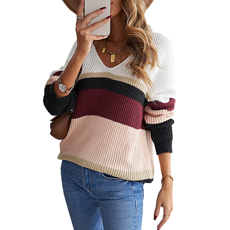 Sweater Women Fall Winter Amazon New Hit Color Long-sleeved