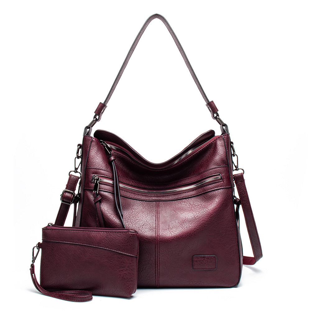 Women's Shoulder Messenger Bag with Matching Wristlet Two-Piece Set in 6 Colors - Wazzi's Wear