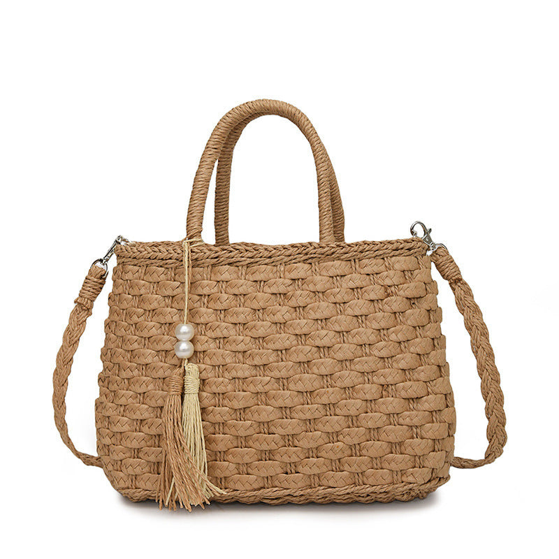 Women's Woven Hand Bag with Shoulder Strap