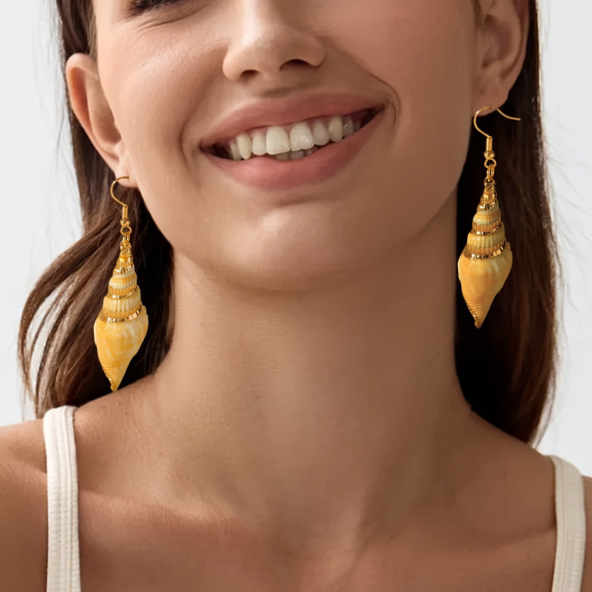 Vacation-style Earrings For Women Natural Seashells Summer Beach Look