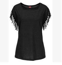Load image into Gallery viewer, Women’s Round Neck Short Sleeve Top with Tassels in 7 Colors S-5XL - Wazzi&#39;s Wear