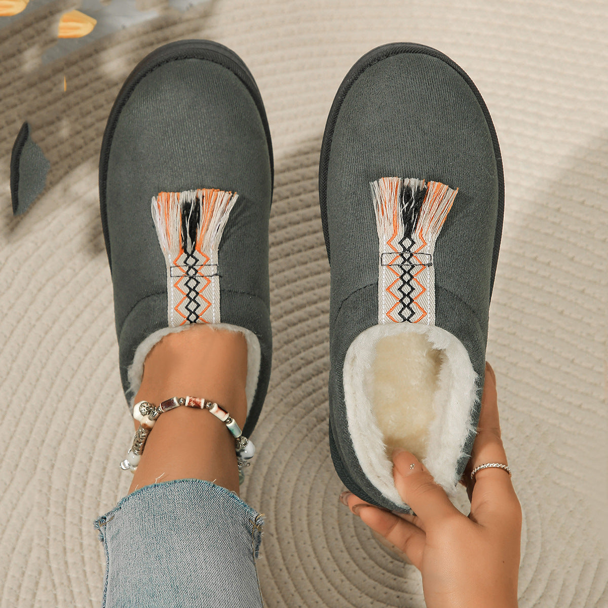 Women’s Suede Plush Slippers