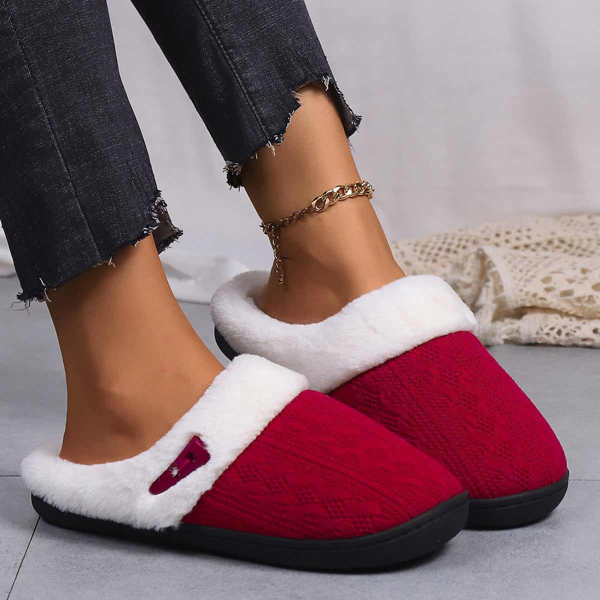 Women’s Warm Non-Slip Slippers in 5 Colors - Wazzi's Wear