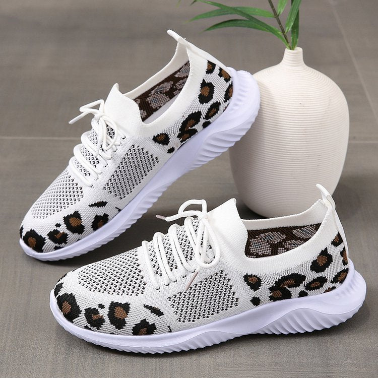 Women’s Leopard Print Lace-up Sneakers in 4 Colors - Wazzi's Wear