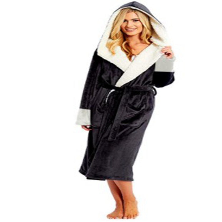 Women's Plush Housecoat with Hood in 8 Colors S-5XL - Wazzi's Wear