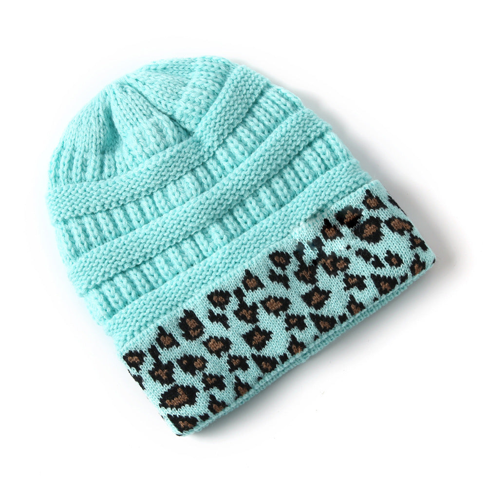 Women's Leopard Print Knit Beanie in 10 Colors - Wazzi's Wear