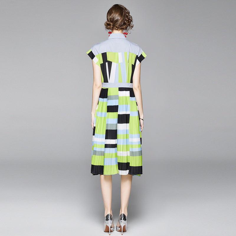 Panel pleated dress
