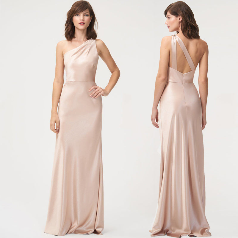 Women’s Satin Sleeveless Bridesmaid Evening Dress in 4 Styles S-L - Wazzi's Wear