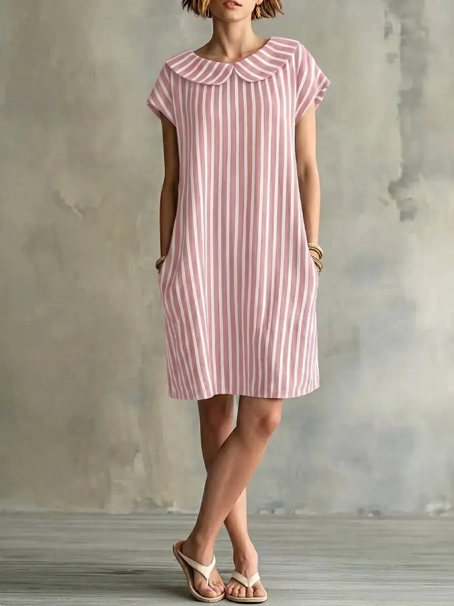 Elegant And Fashionable Printed Striped Dress For Women