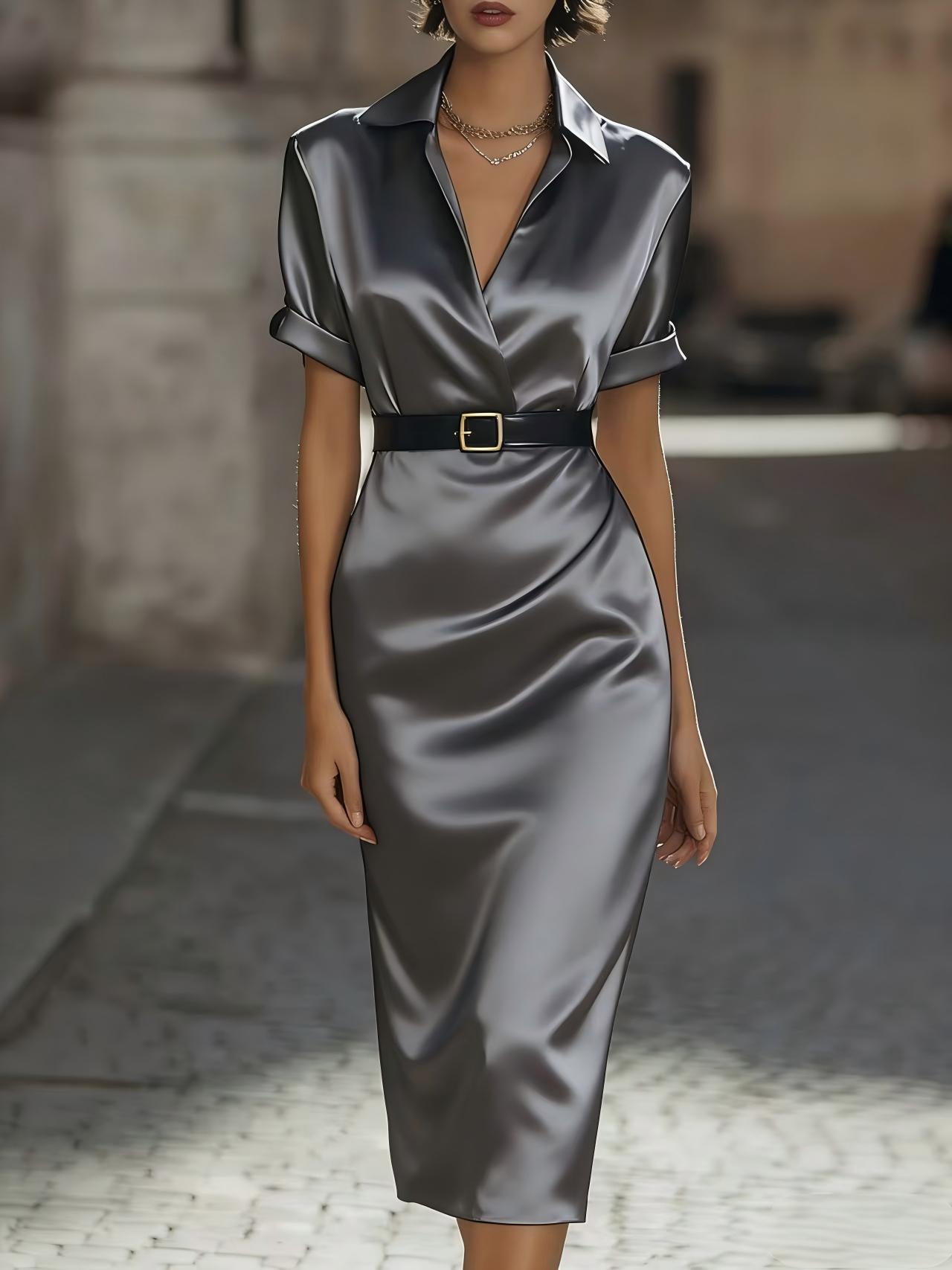 Women's Slim-fit Waist-cinching Dress