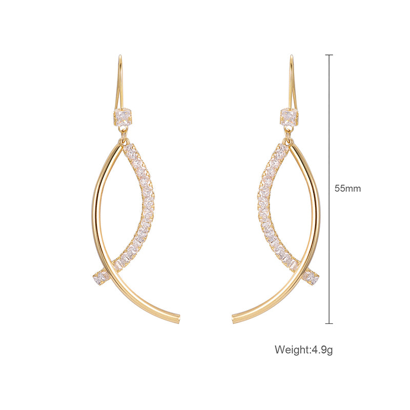 Drop Earrings with Rhinestones - Wazzi's Wear