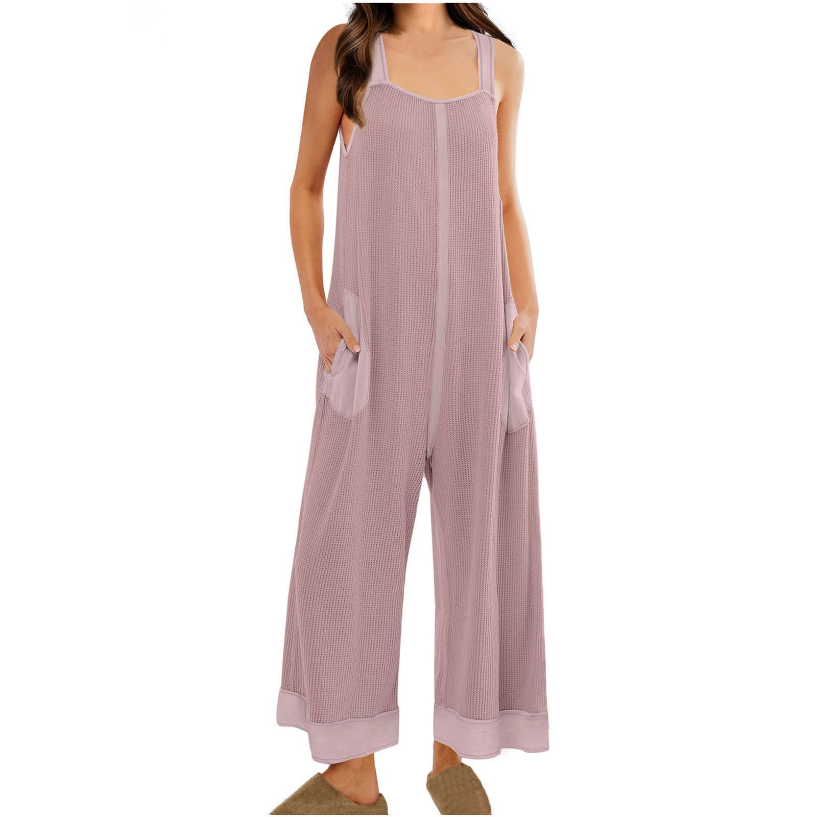 Women's Casual Loose Jumpsuit Sleeveless U-neck One-piece