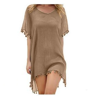 Women’s One Size Fringed Beach Cover-Up in 21 Colors - Wazzi's Wear