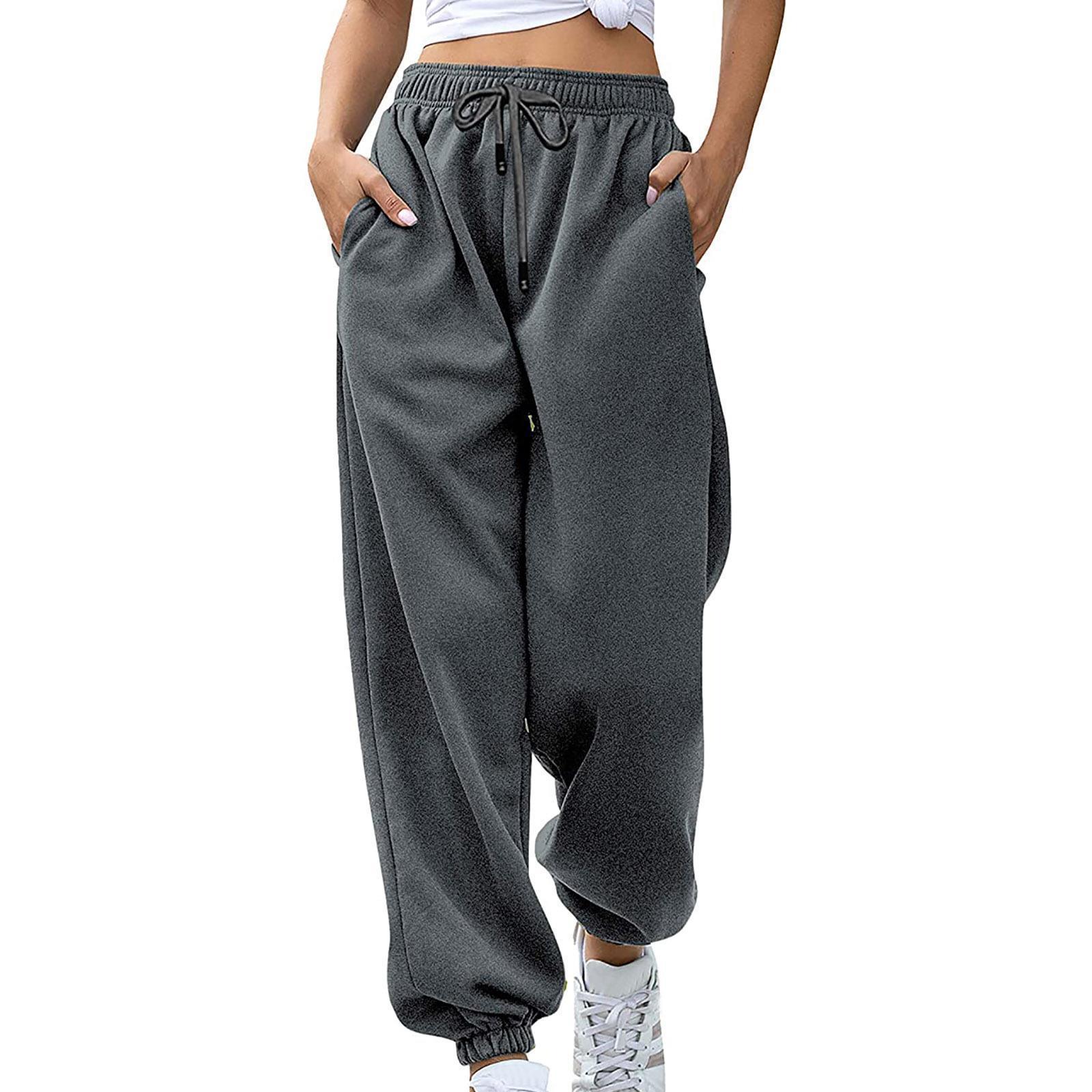 Women's Loose Fit Cuffed Sweatpants with Pockets