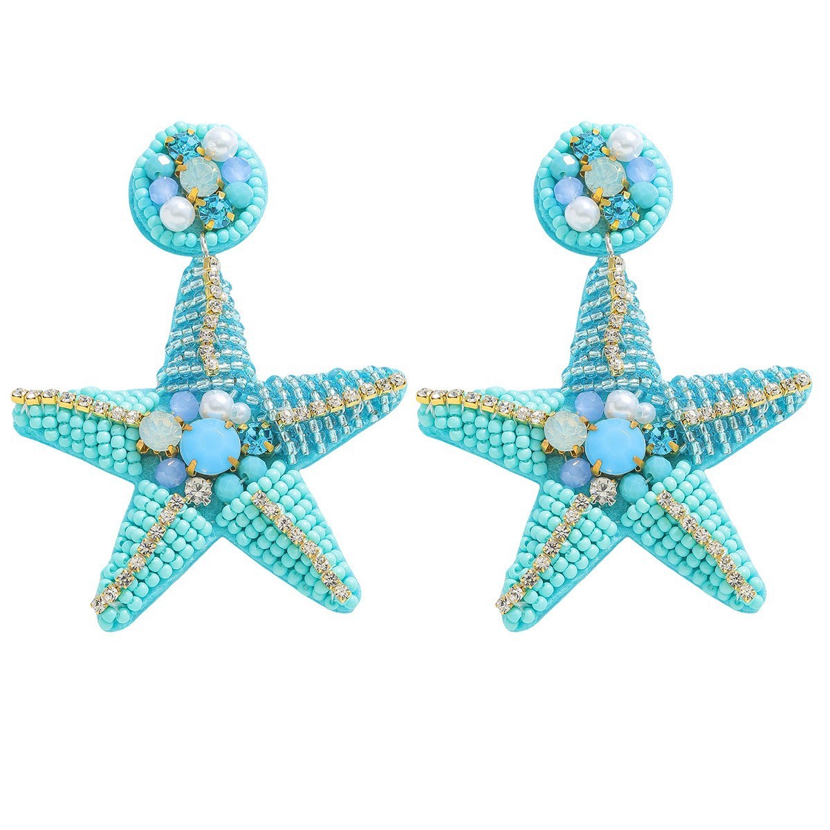 Bead Diamond Turtle Starfish Bird Shell Beaded Earrings