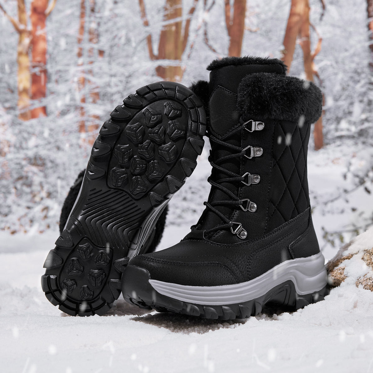 Women's Warm and Thick Fleece-Lined Winter Boots