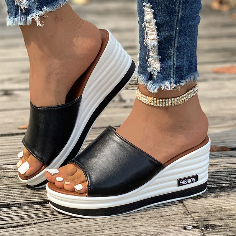 Women’s Slip-On High Heel Wedge Sandals