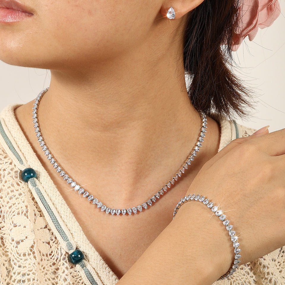 Simple And Elegant Zircon Jewelry Set