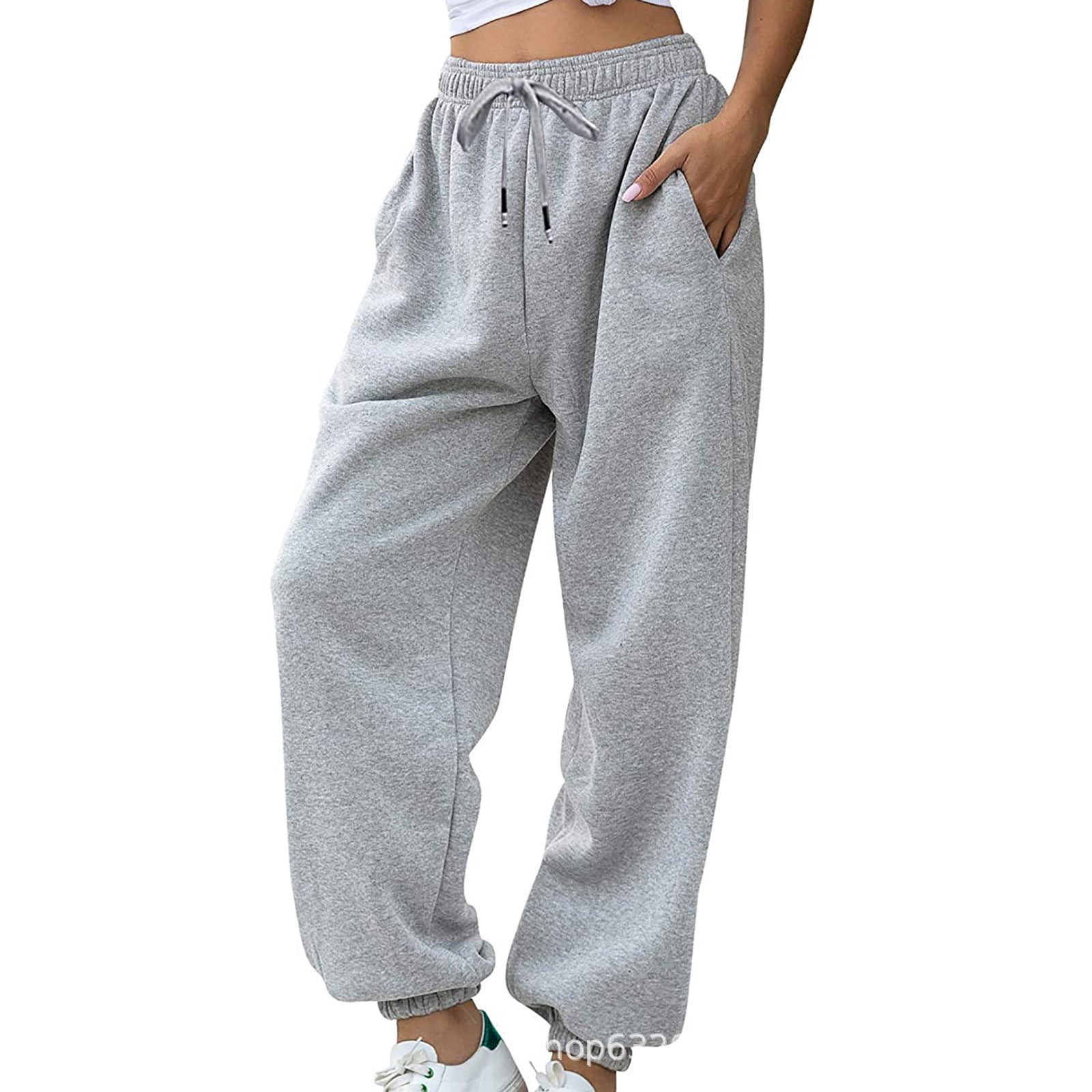 Women's Loose Fit Cuffed Sweatpants with Pockets