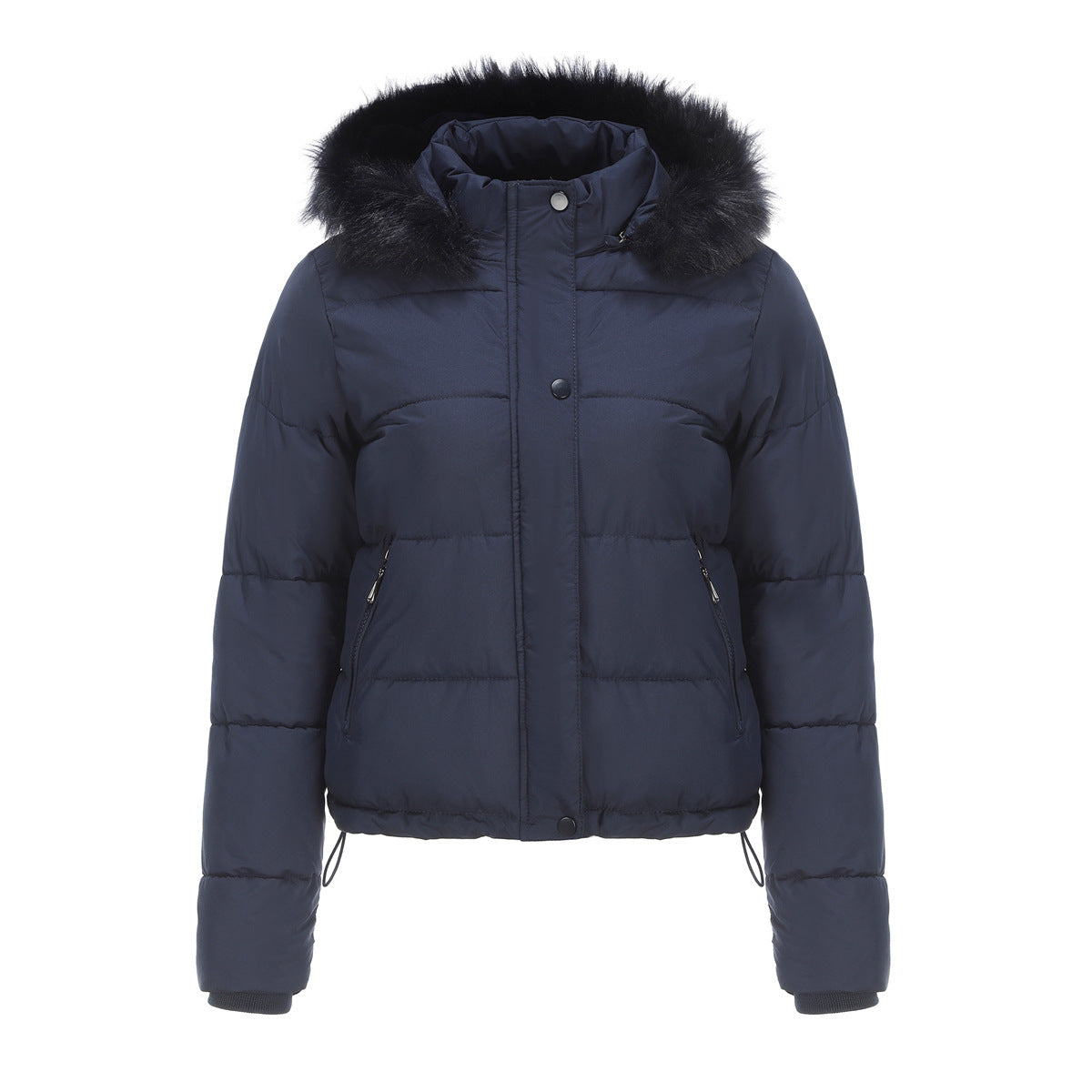 Women’s Bubble Jacket with Detachable Hood and Pockets