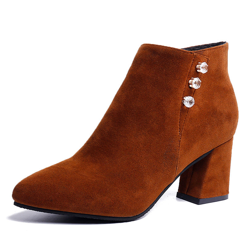 Women’s Fleece Lined Block Heel Ankle Boots