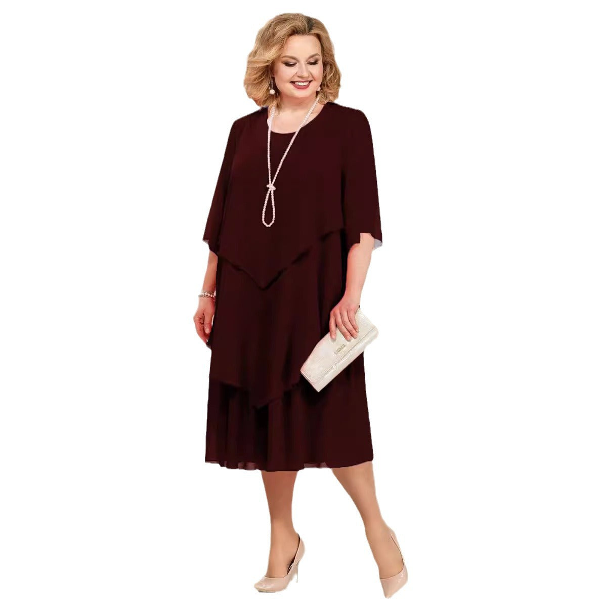 Chiffon Plus Size Mom Beach Dress