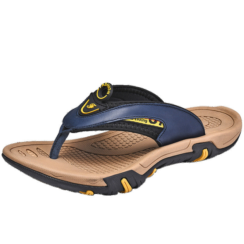 Sandalias Chanclas Antideslizantes de Piel para Hombre en 3 Colores