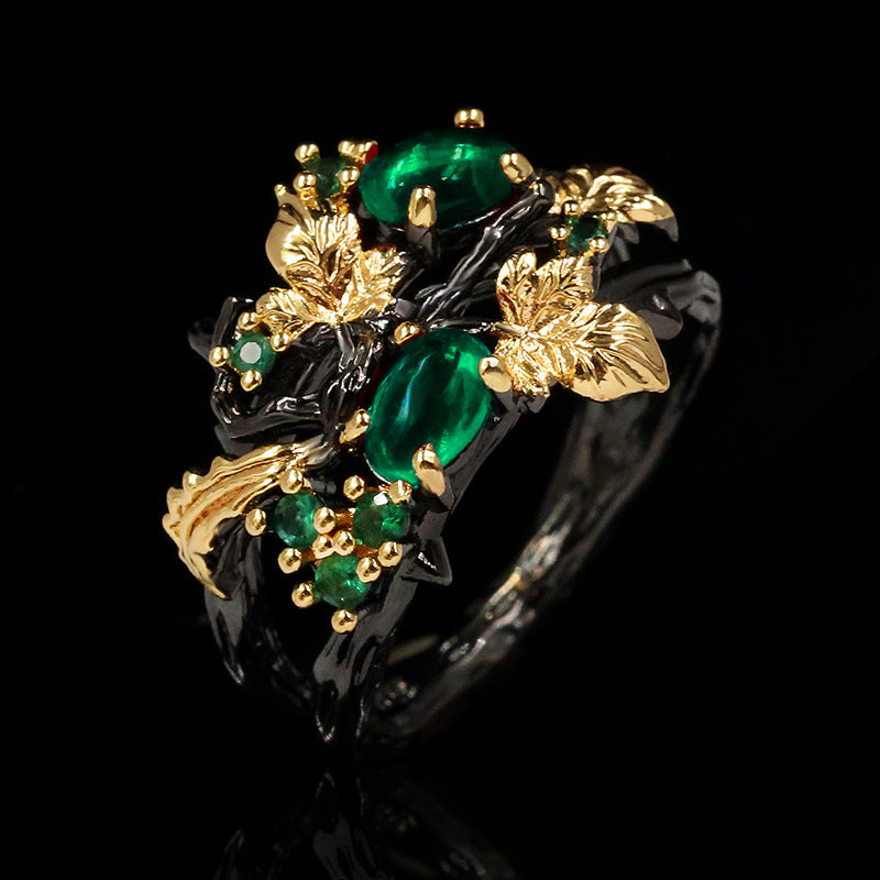 Trendy Colorful Flower Angel Two-Tone Ring For Women Fashion Cross-Border Jewelry