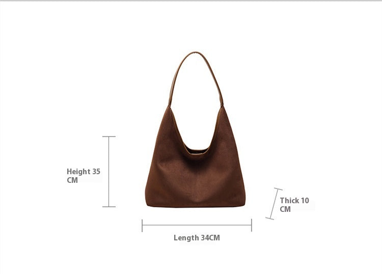 Women’s Solid Colour Suede Shoulder Bag