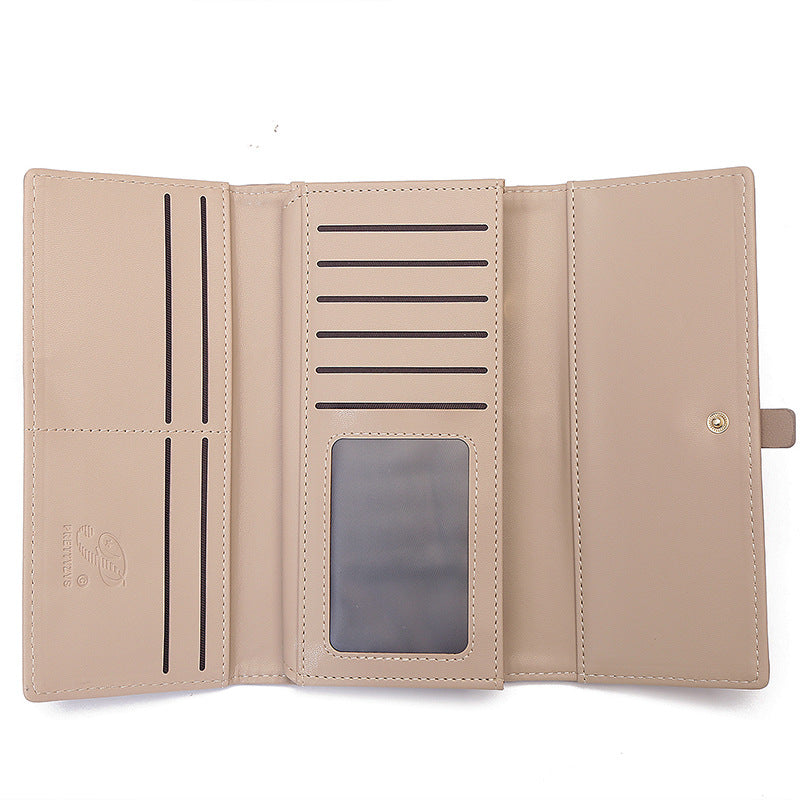 Women’s Solid Colour Tri-Fold Clutch Wallet