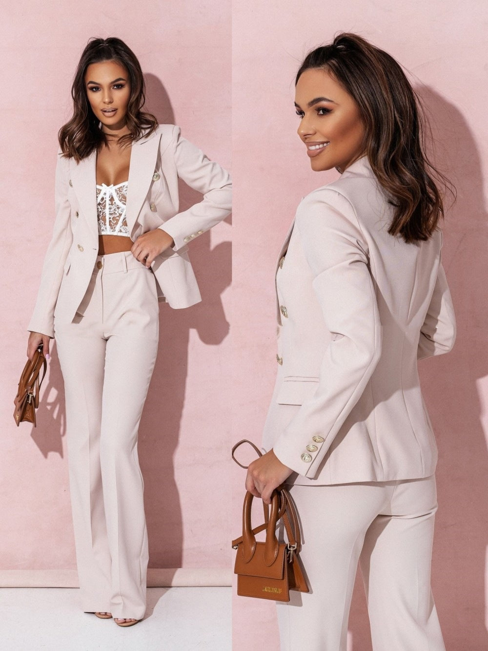 Women's Elegant Double Breasted Business Suit