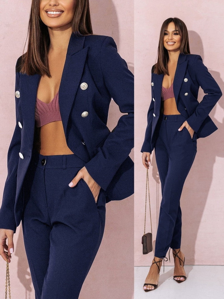 Women's Elegant Double Breasted Business Suit