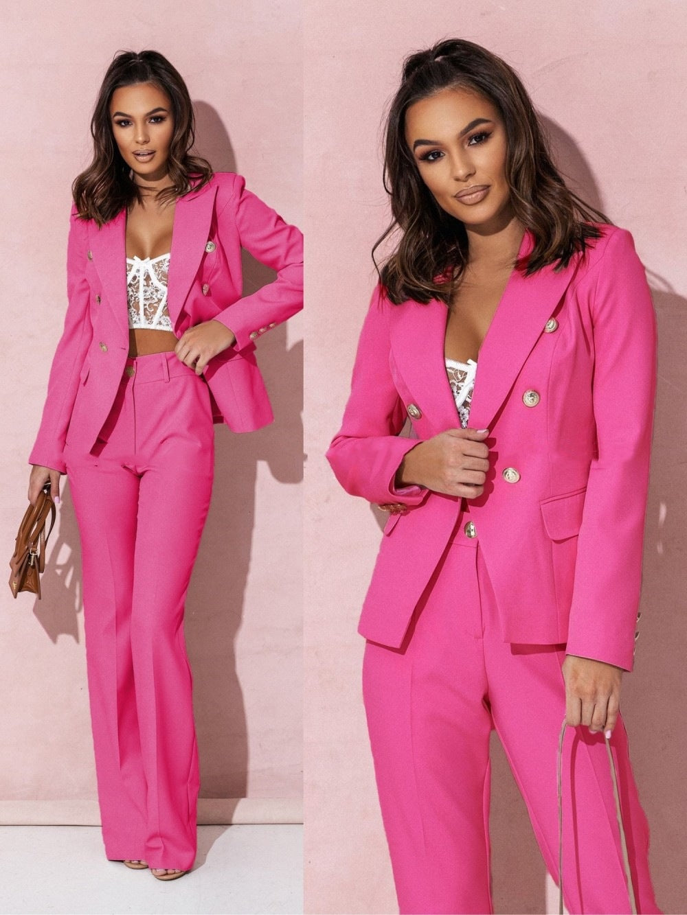 Women's Elegant Double Breasted Business Suit