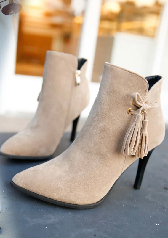 Women’s Suede Ankle Length Stiletto Boots