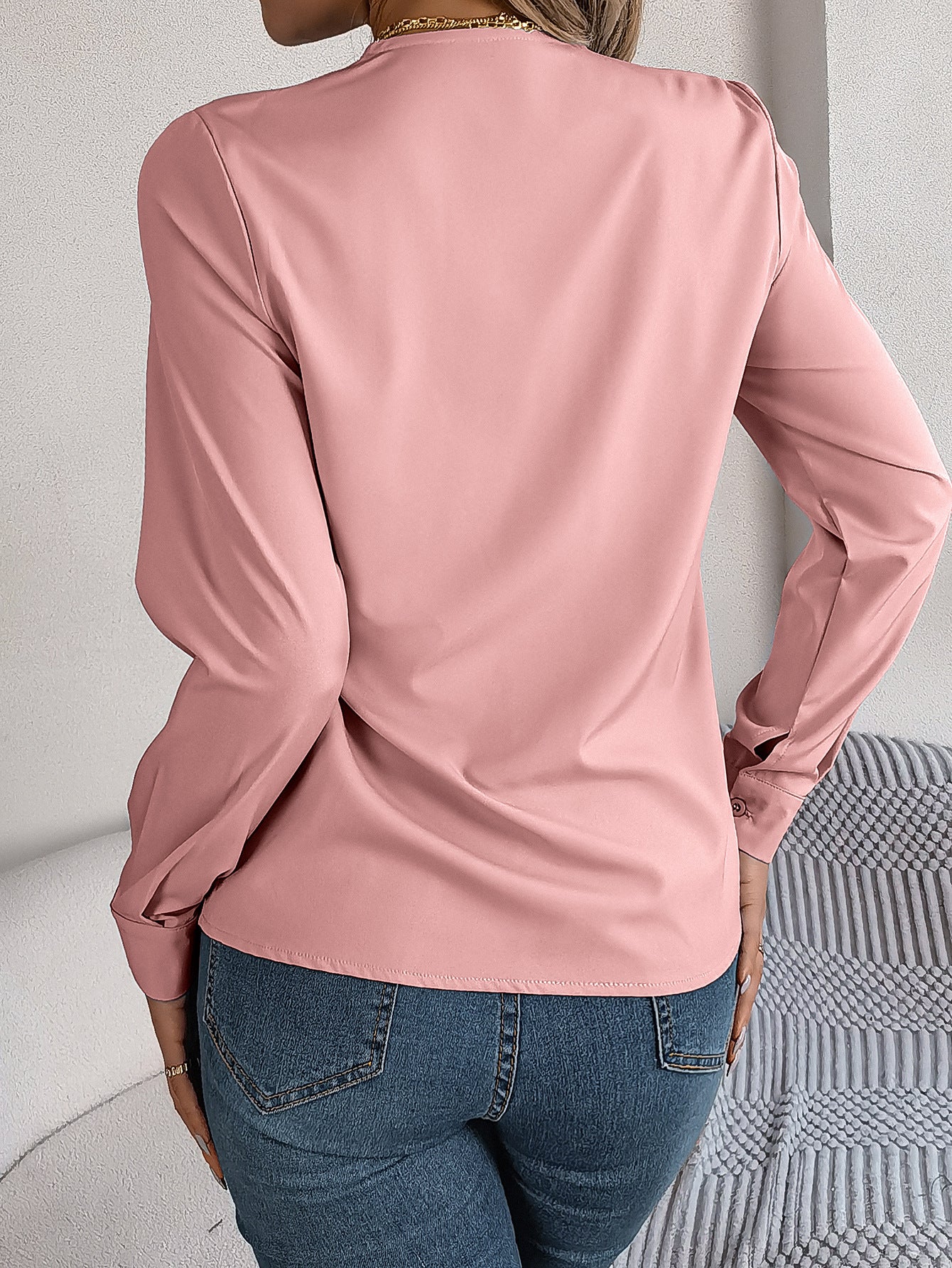 Women’s Elegant V-Neck Long Sleeve Blouse