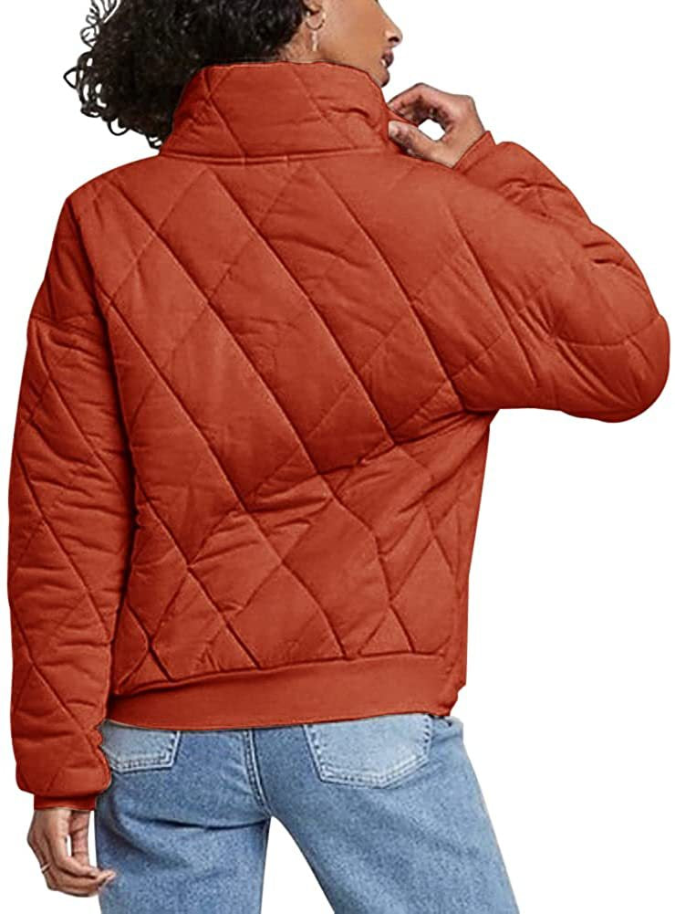 Women's Long Sleeve Quilted Jacket with Pockets